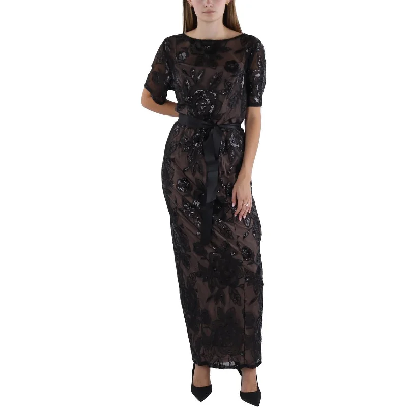 Adrianna Papell Womens Plus Lace Sequin Evening Dress Tunics Leisure comfortable