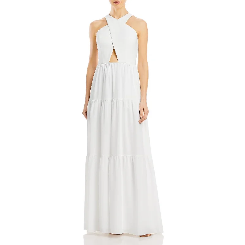 Aidan by Aidan Mattox Womens Crepe Tiered Evening Dress Tunics Polka dots