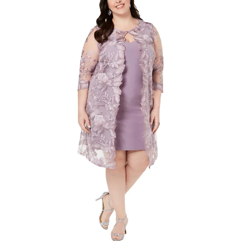 Alex Evenings Womens Plus Embroidered Floral Print Cocktail and Party Dress Tunics Practical easy-care Alex Evenings Womens Plus Embroidered Floral Print Cocktail and Party Dress Tunics Practical easy-care