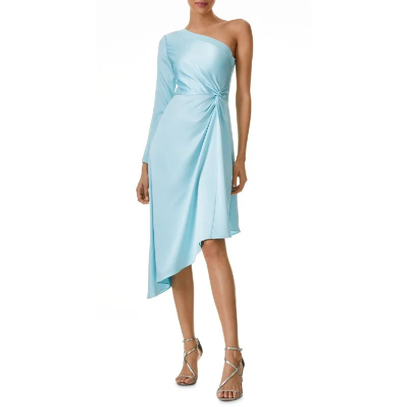 Alice and Olivia Womens Dora Satin One Shoulder Cocktail and Party Dress Tunics Practical easy-care Alice and Olivia Womens Dora Satin One Shoulder Cocktail and Party Dress Tunics Practical easy-care