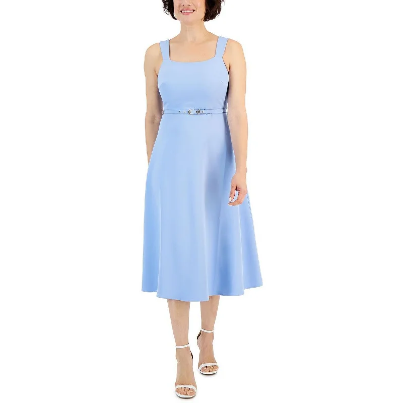 Anne Klein Womens Square Neck Belted Cocktail And Party Dress empire Waist empire