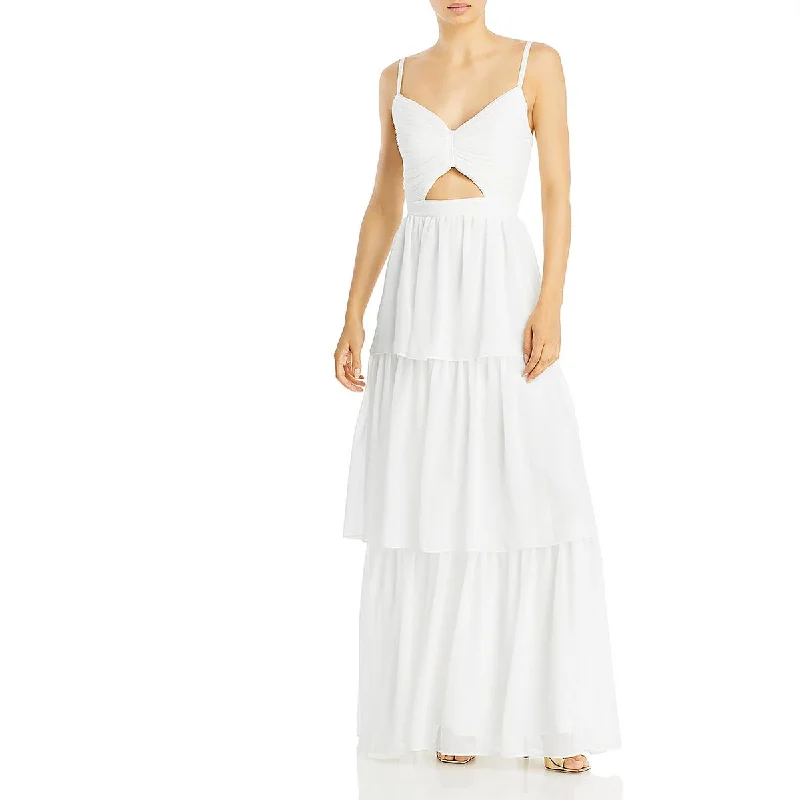 Aqua Womens Chiffon Tiered Evening Dress Tunics Travel practical