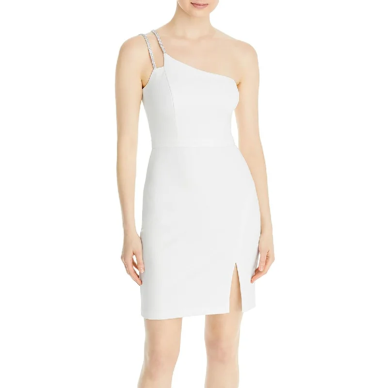 Aqua Womens Embellished One Shoulder Cocktail and Party Dress Tunics Canvas sturdy