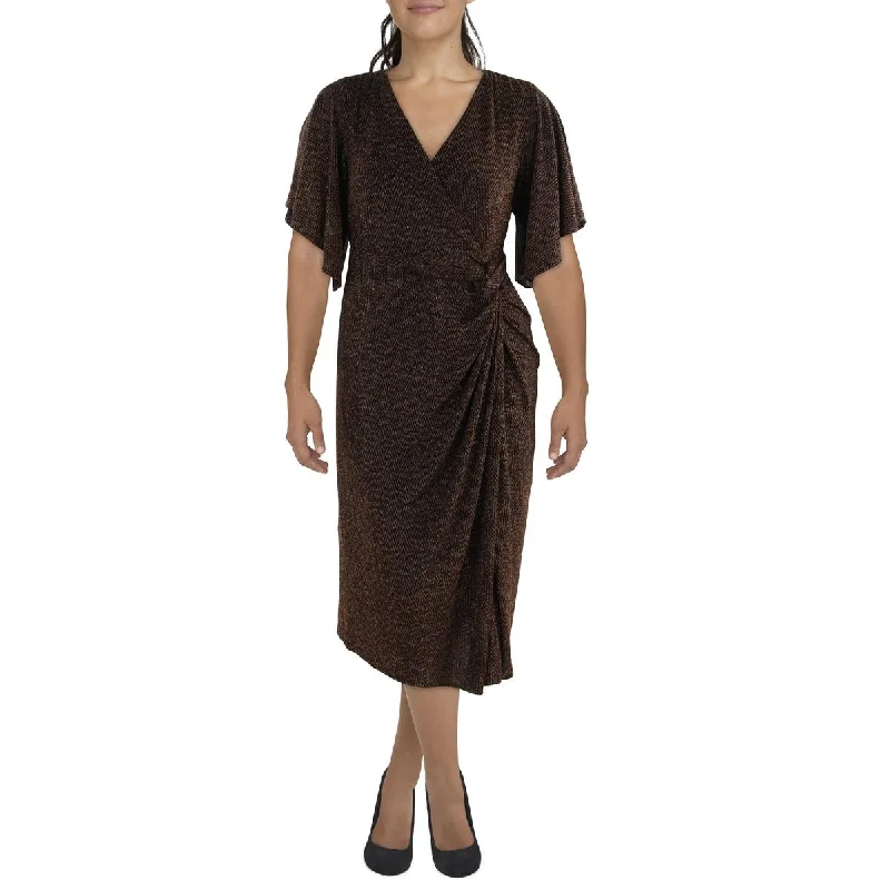 Avenue Womens Plus Twist Front Long Cocktail And Party Dress Tunics Lace romantic