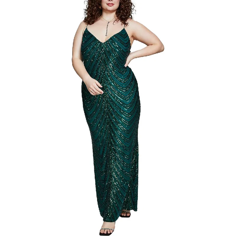 B. Darlin Womens Plus Sequined Maxi Evening Dress Tunics Plaid country