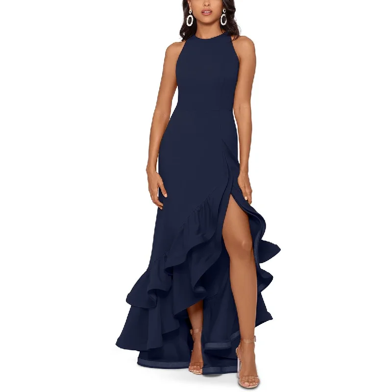 Betsy & Adam Womens Cascade Ruffle Sleeveless Evening Dress sweetheart Neckline Romantic Betsy & Adam Womens Cascade Ruffle Sleeveless Evening Dress sweetheart Neckline Romantic