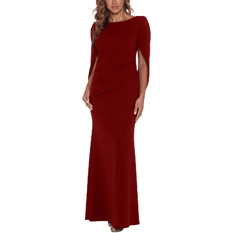 Betsy & Adam Womens Knit Maxi Evening Dress Turtleneck Neckline Stylish