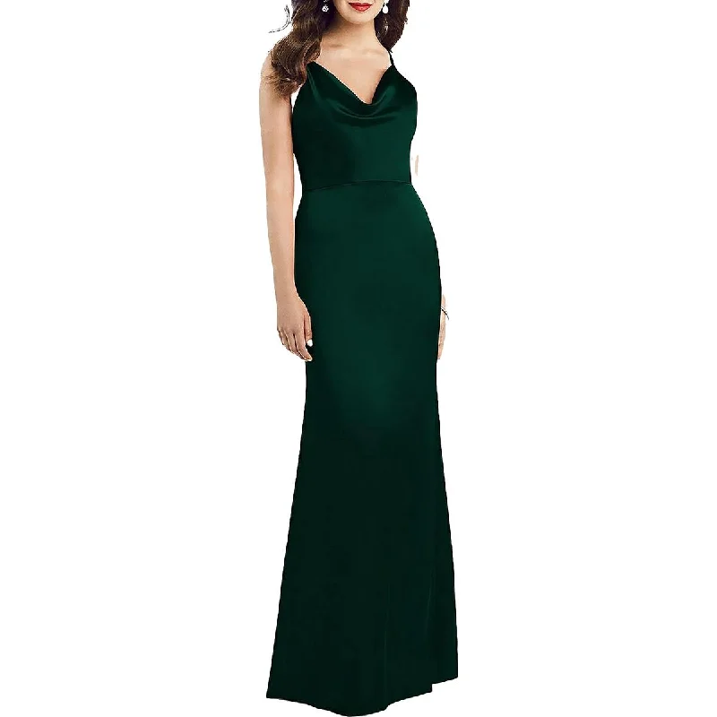 Dessy Collection by Vivian Diamond Womens Satin Cowlneck Evening Dress Tunics Review highly