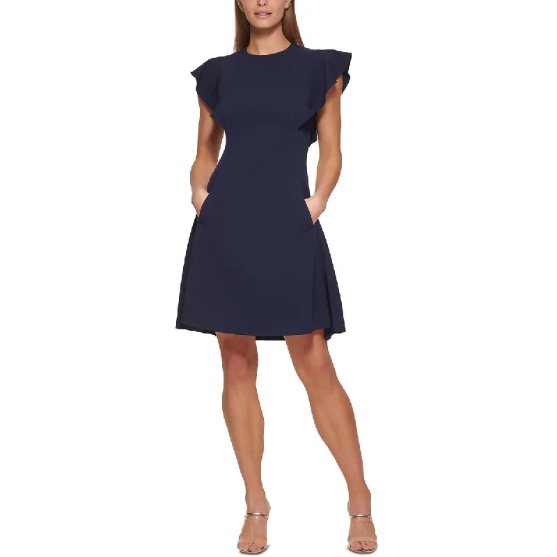 DKNY Womens Petites 119 Flutter Sleeve Seamed Cocktail And Party Dress Pencil Length Work DKNY Womens Petites 119 Flutter Sleeve Seamed Cocktail And Party Dress Pencil Length Work