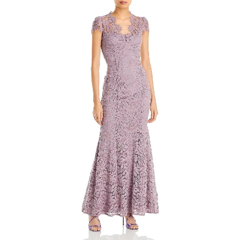 Eliza J Womens Solid Lace Evening Dress Tunics Long Elegant