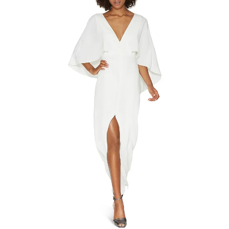Halston Heritage Womens Cut-Out Slit Evening Dress Tunics Fleece cozy