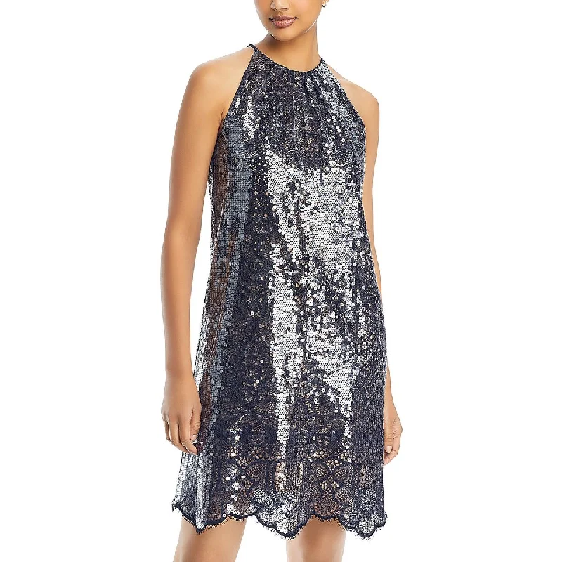 Kobi Halperin Womens MAYA Sequined Lace Overlay Cocktail And Party Dress A-Line Day Work Kobi Halperin Womens MAYA Sequined Lace Overlay Cocktail And Party Dress A-Line Day Work