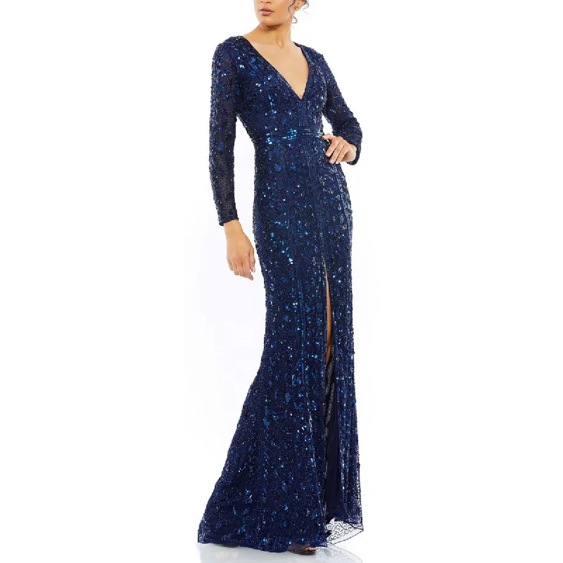 Mac Duggal Womens Embellished Formal Evening Dress Tunics Satin smooth