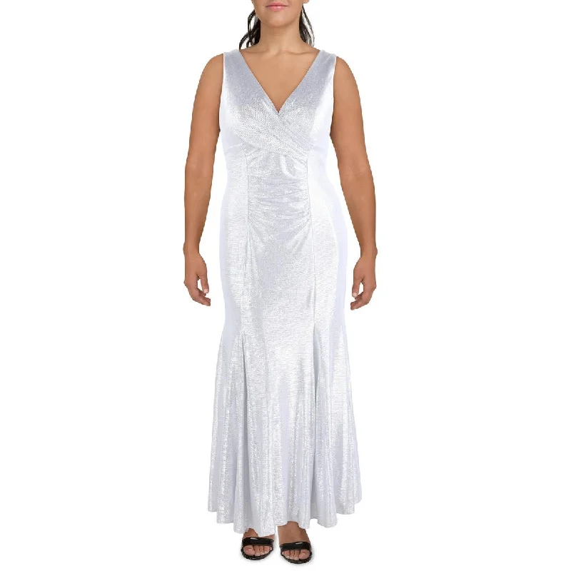 NW Nightway Womens Foiled Crinkled Evening Dress Tunics Chic elegant