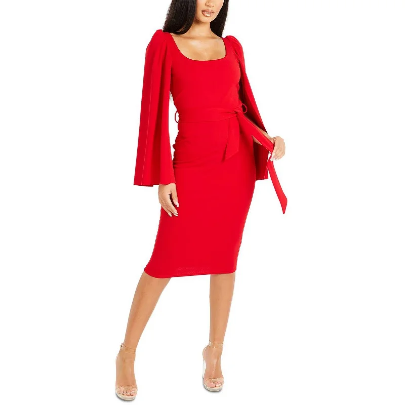 Quiz Womens Juniors Cape Sleeve Knee-Length Cocktail and Party Dress Bodycon Fitted Nightout Quiz Womens Juniors Cape Sleeve Knee-Length Cocktail and Party Dress Bodycon Fitted Nightout