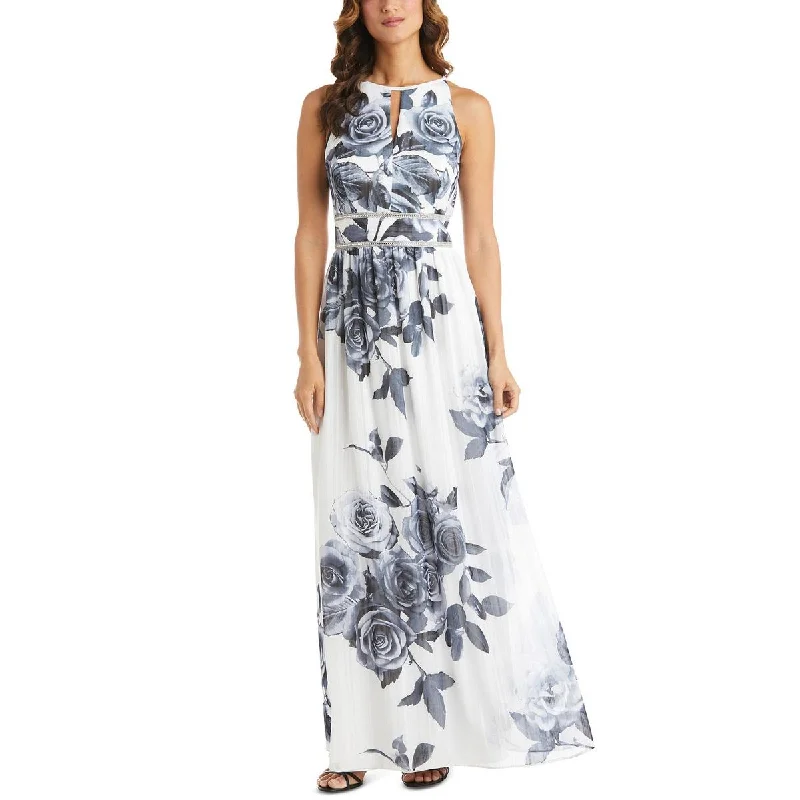 R&M Richards Womens Petites Floral Maxi Evening Dress Tunics Stylish modern
