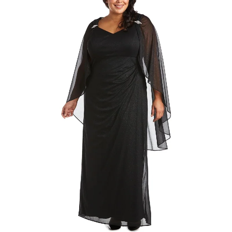 R&M Richards Womens Plus Empire Waist Long Evening Dress Tunics Summer linen