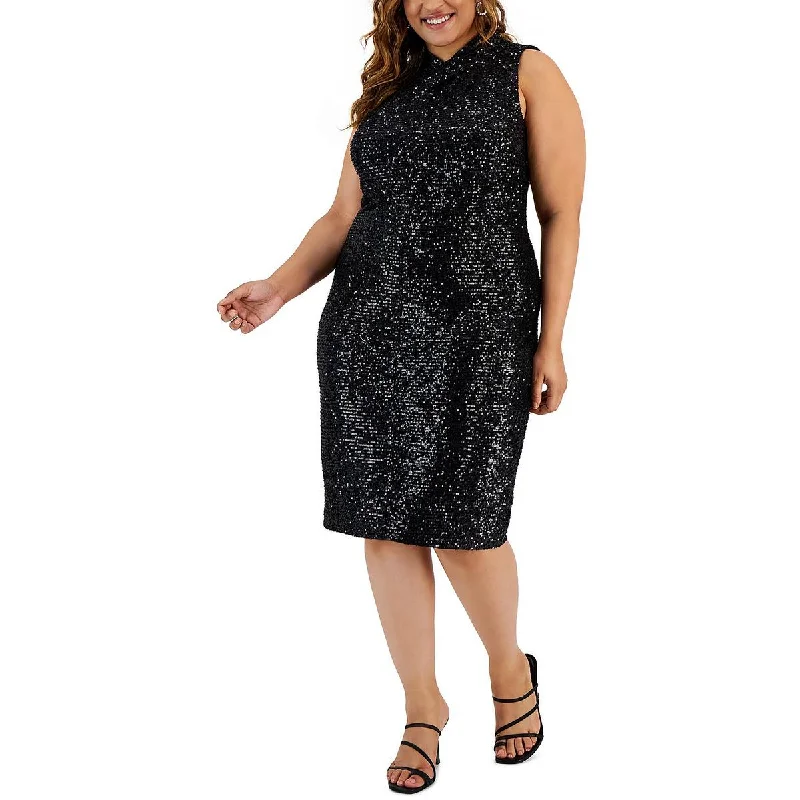 Rachel Rachel Roy Womens Plus Sequined Midi Cocktail and Party Dress Tunics Favorite customer
