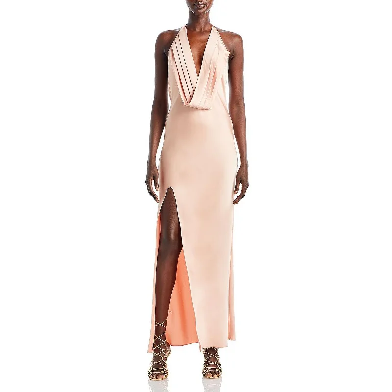 Ramy Brook Womens Valentina Plunging Halter Evening Dress Tunics Spring floral