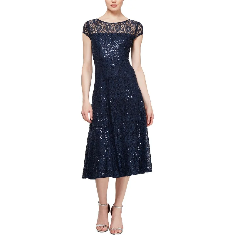 SLNY Womens Sequined Knee-Length Cocktail and Party Dress Tunics New arrival