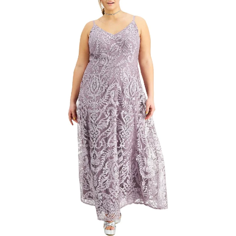 Speechless Womens Shimmer Embroidered Evening Dress Tunics Seasonal trendy