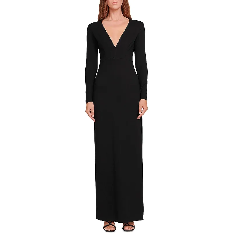 STAUD Womens Ink Plunging Maxi Evening Dress Tunics Brand named