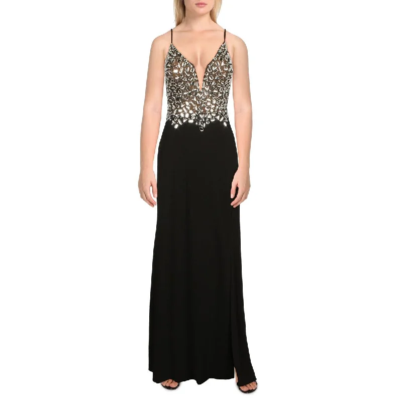 Xscape Womens Mesh Inset Maxi Evening Dress Tunics Recommended stylist