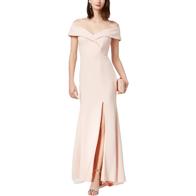 Xscape Womens Off-The-Shoulder Long Evening Dress Tunics Sale discount