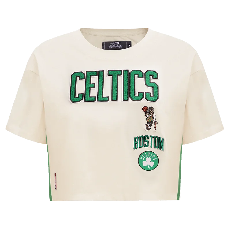 NBA BOSTON CELTICS RETRO CLASSIC WOMEN'S BOXY TEE (EGGSHELL)