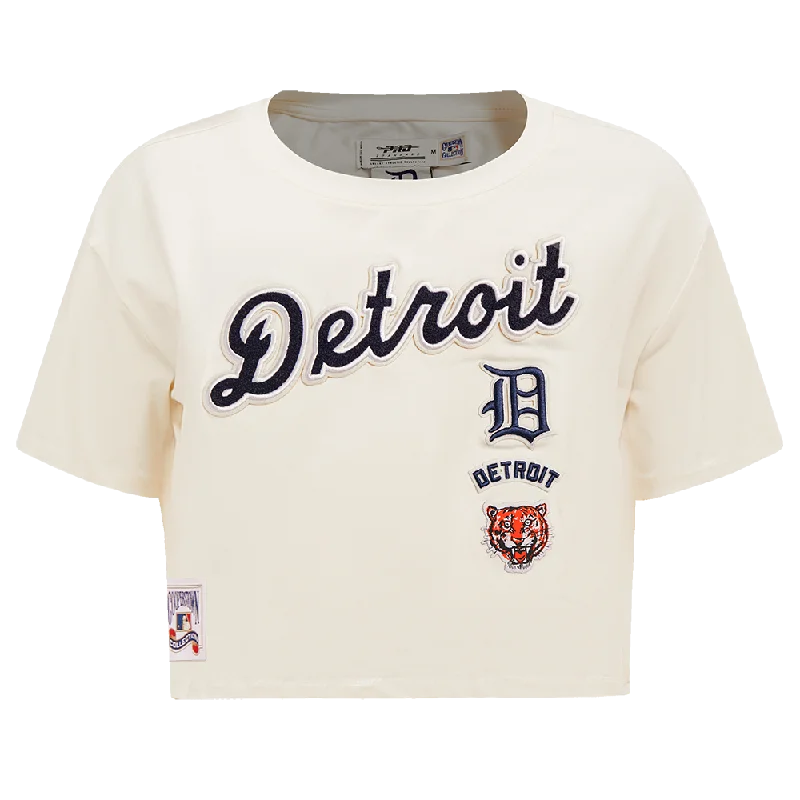 MLB DETROIT TIGERS RETRO CLASSIC WOMEN'S BOXY TEE (EGGSHELL)