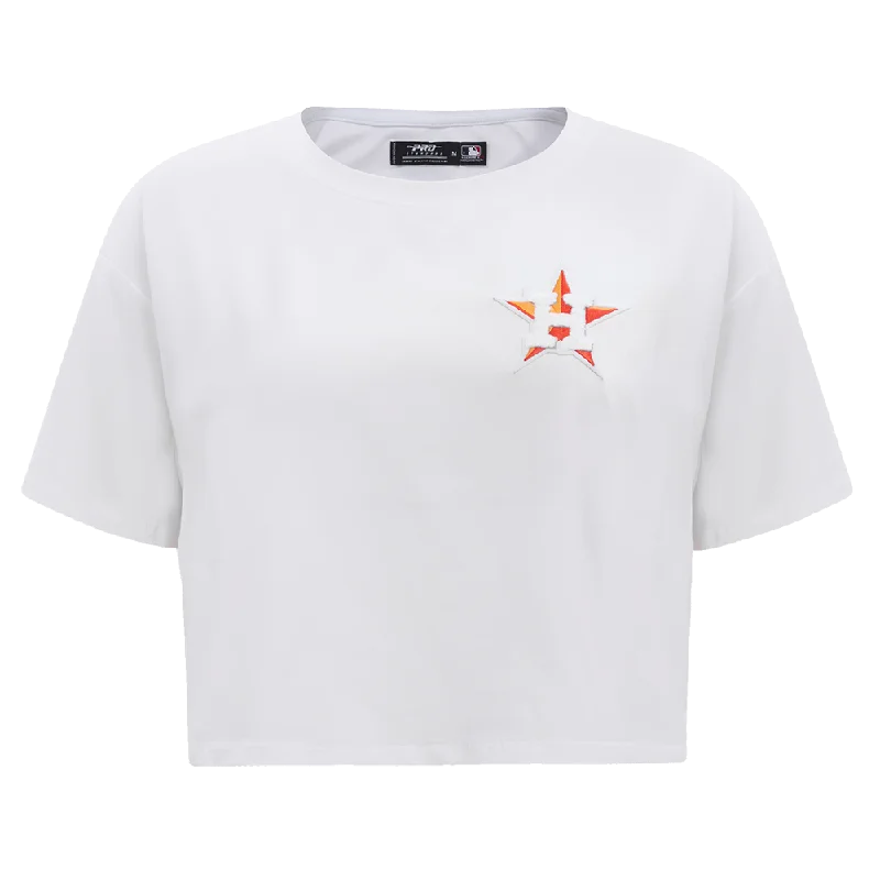 MLB HOUSTON ASTROS CLASSIC WOMEN'S BOXY TEE (WHITE)