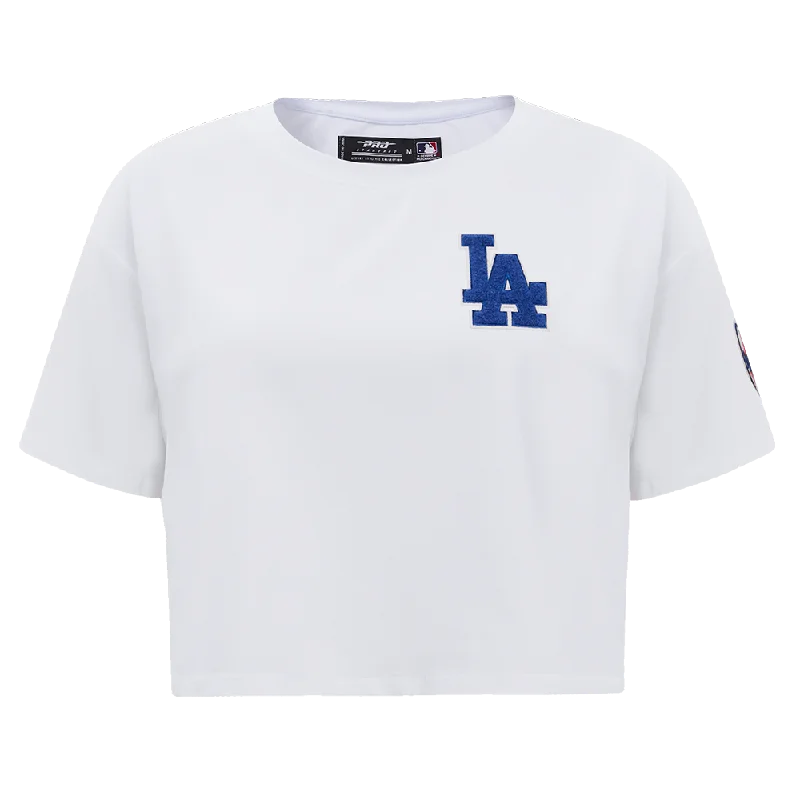 MLB LOS ANGELES DODGERS CLASSIC WOMEN'S BOXY TEE (WHITE)