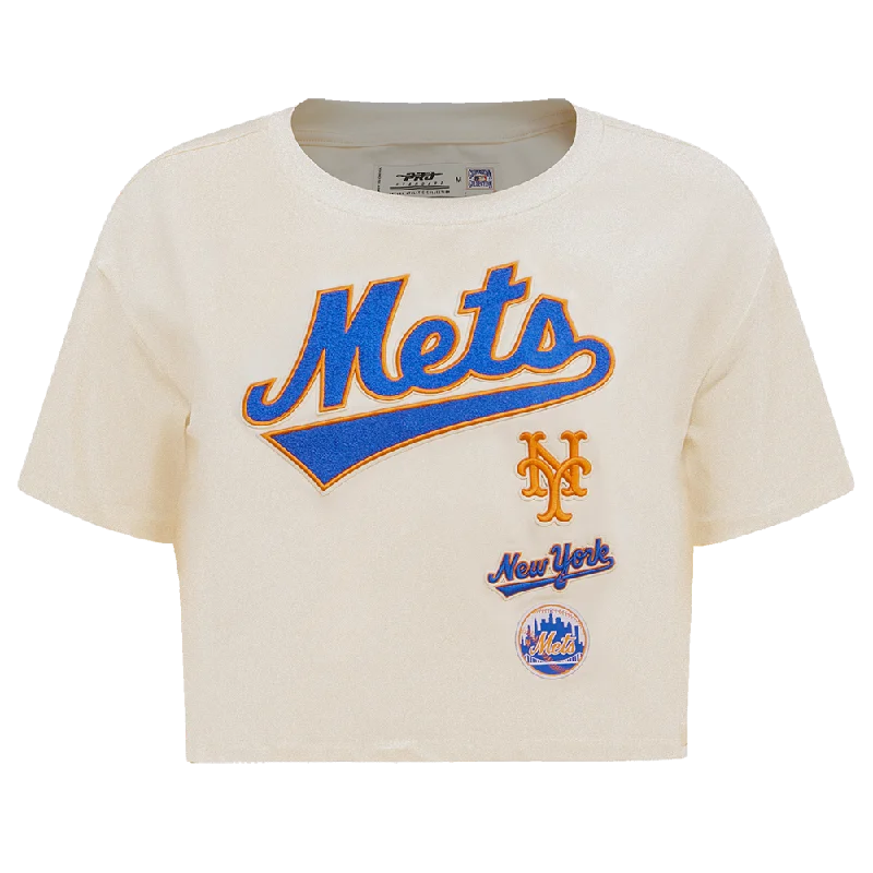 MLB NEW YORK METS RETRO CLASSIC WOMEN'S BOXY TEE (EGGSHELL)