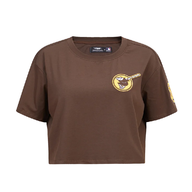 MLB SAN DIEGO PADRES CLASSIC WOMEN'S BOXY TEE (BROWN)