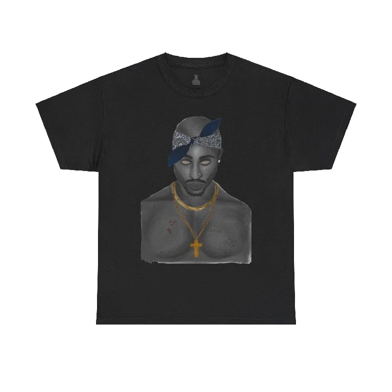 2 Pac T-shirt painted by Oleg Dave Graphic Embroidered Appliqued