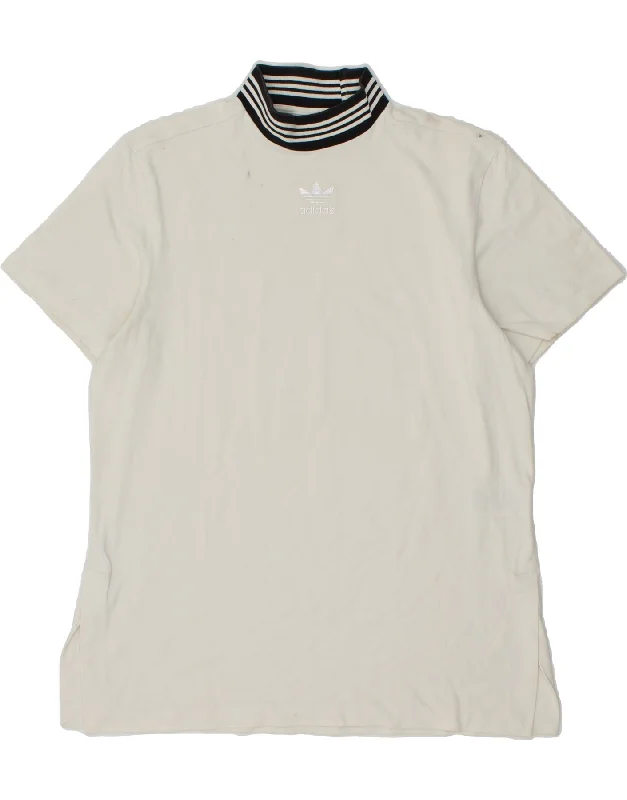 ADIDAS Womens T-Shirt Top UK 12 Medium White Cotton Fleece Fabric Down Fabric Feather Fabric ADIDAS Womens T-Shirt Top UK 12 Medium White Cotton Fleece Fabric Down Fabric Feather Fabric