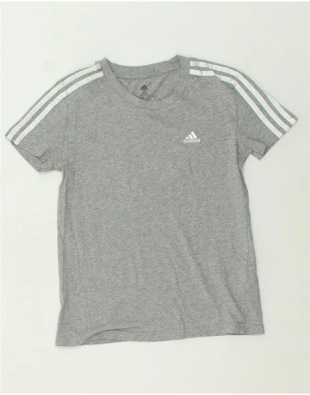 ADIDAS Womens T-Shirt Top UK 4/6 XS Grey Cotton Terry Blend Velvet Blend Canvas Blend ADIDAS Womens T-Shirt Top UK 4/6 XS Grey Cotton Terry Blend Velvet Blend Canvas Blend