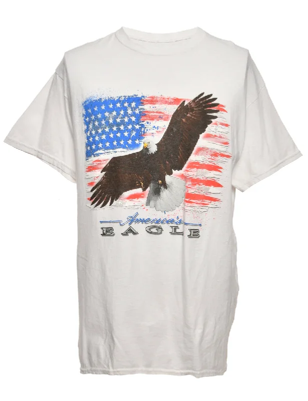 American Eagle Printed T-shirt - L Cozy Warm Stylish