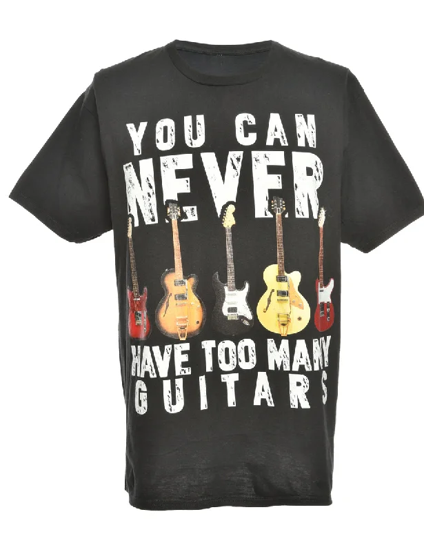 Black Printed T-shirt - XL Layered Multi-layer Single Layer