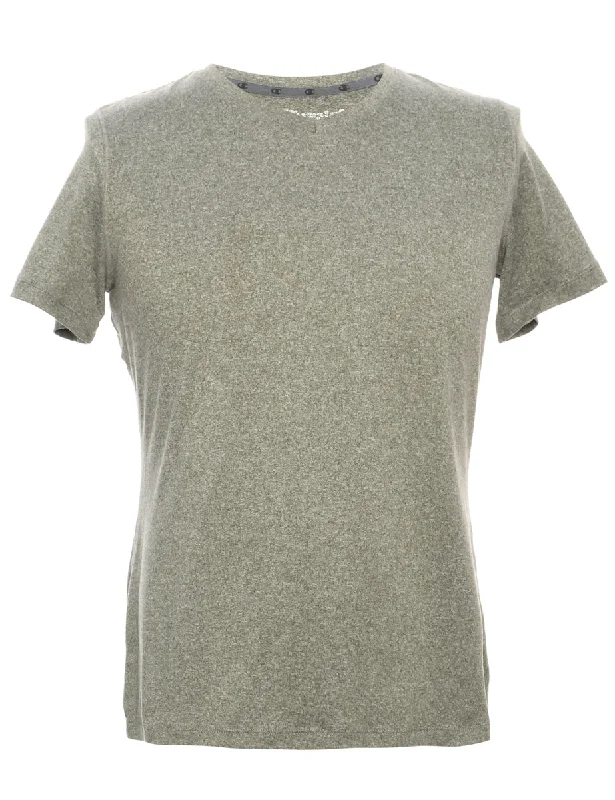 Champion Plain T-shirt - M Notch Collar Peter Pan Collar Cowl Neck