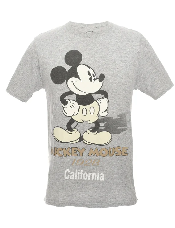 Disney Mickey Mouse Cartoon T-shirt - M Fitted T-Shirt Seamless Stretchy