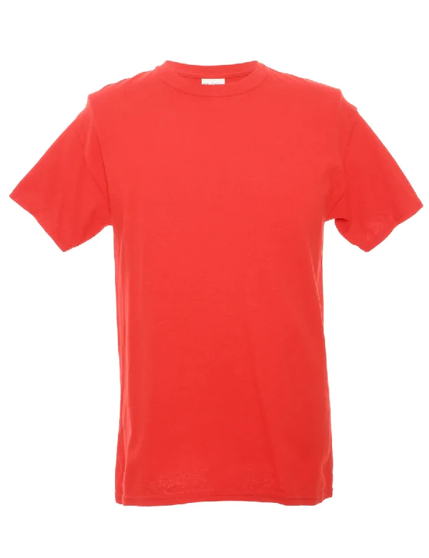 Gildan Plain T-shirt - M Welt Pockets Slit Pockets