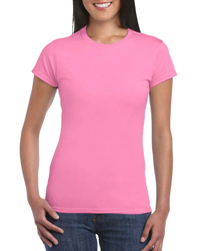 Gildan Ladies Softstyle  T-Shirt, XL, White Collared T-Shirt Boat Neck A-Line