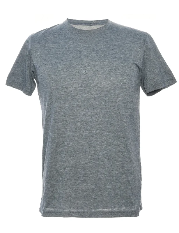Grey Plain T-shirt - M Terry Blend Velvet Blend Canvas Blend