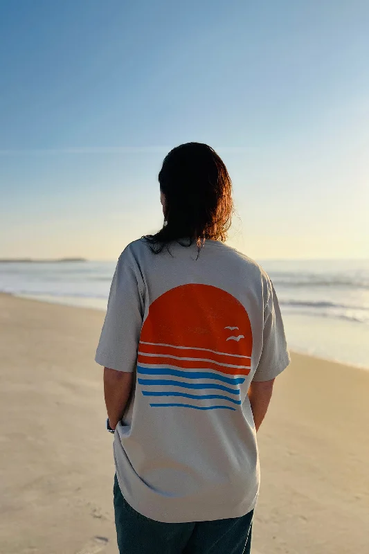 Heavy Weight Tee "Sunset" Mesh Blend Leather Blend Suede Blend