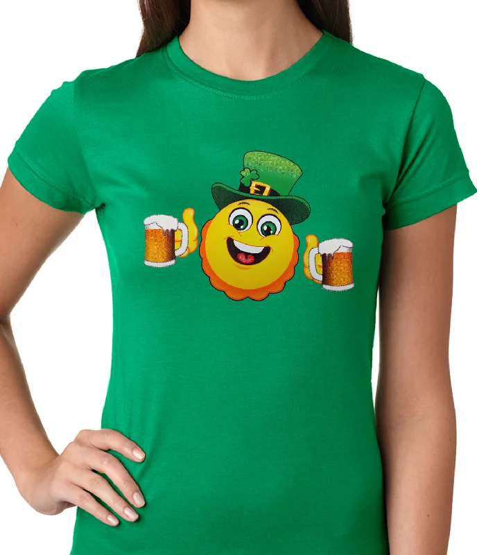 Irish St. Patrick's Day Drinking Leprechaun Emoji Ladies T-shirt Faux Fur Fabric Real Fur Fabric Shearling Fabric Irish St. Patrick's Day Drinking Leprechaun Emoji Ladies T-shirt Faux Fur Fabric Real Fur Fabric Shearling Fabric