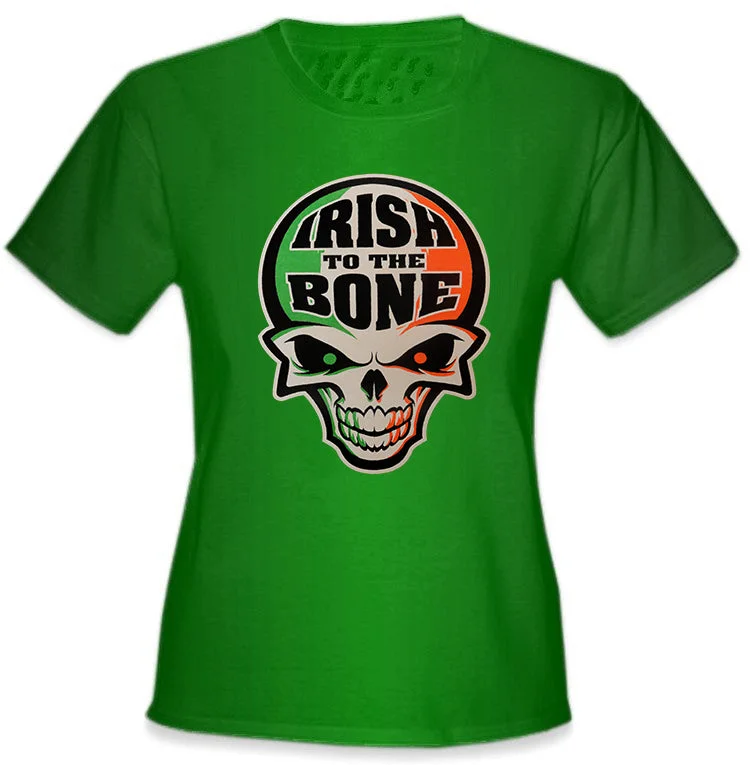 Irish To The Bone Girl's T-Shirts Zippered Front Buttoned Front Snap Front