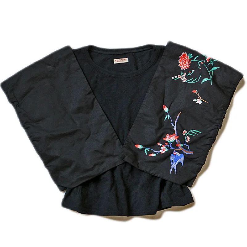 18.5/-JERSEY MONAKA TEE (SKYLARK) - BLACK Rayon Velvet Corduroy