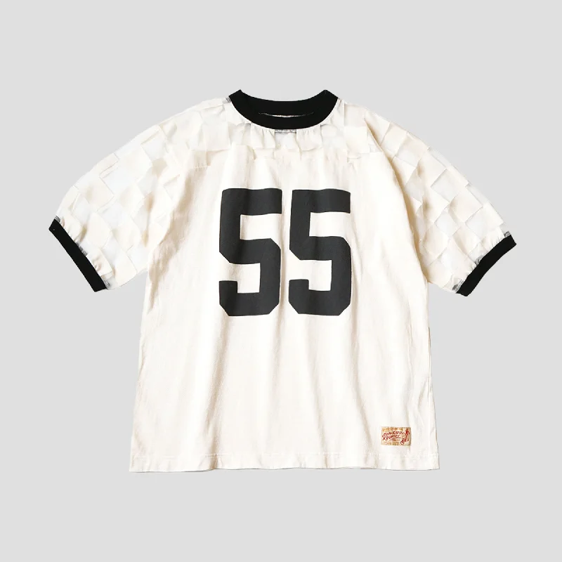CHECKER SEE-THROUGH FOOTBALL T-SHIRTS Houndstooth Herringbone Solid