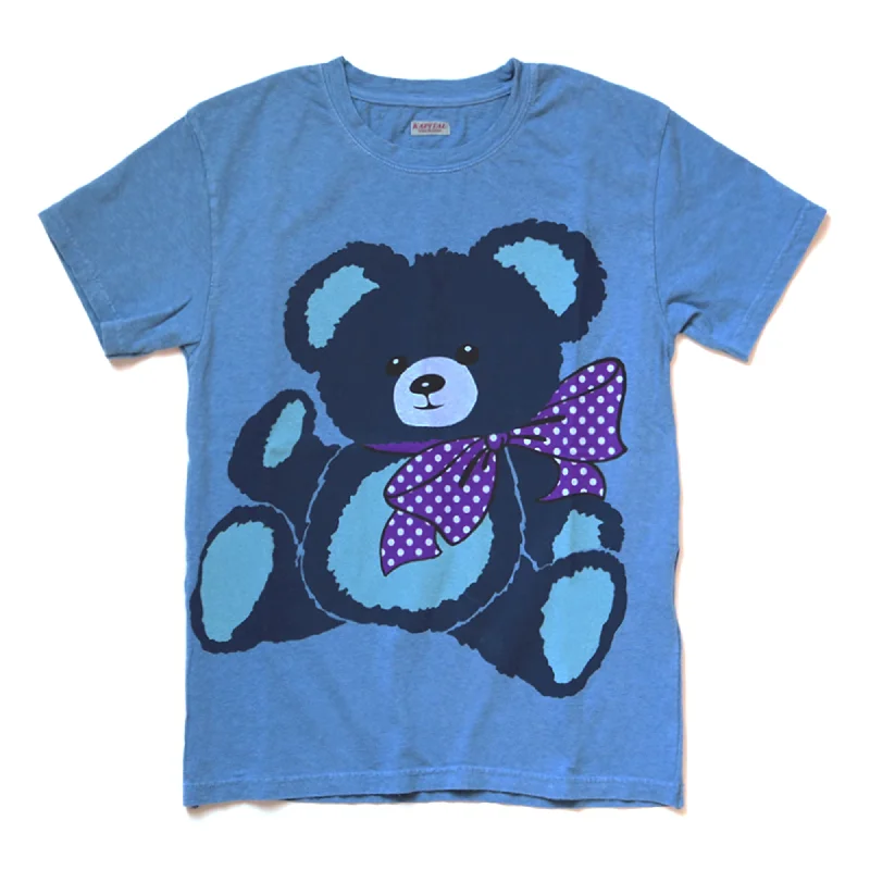 JERSEY INDIGO DYE CREW TEE (BLUE BEAR) - INDIGO Real Fur Shearling Chenille